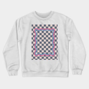 90s Checkerboard Blue Denim Crewneck Sweatshirt